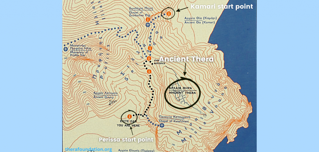 ancient thera hike map