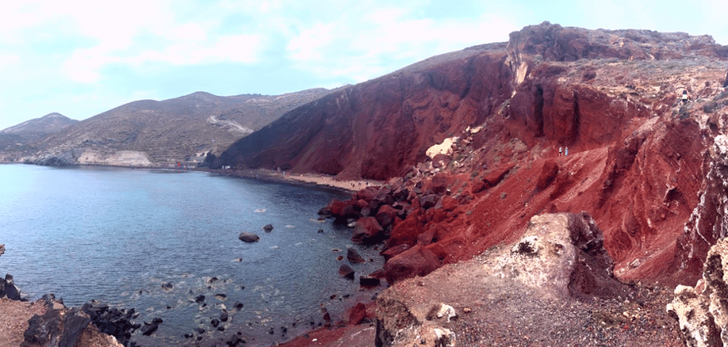 the cliffs at red beach